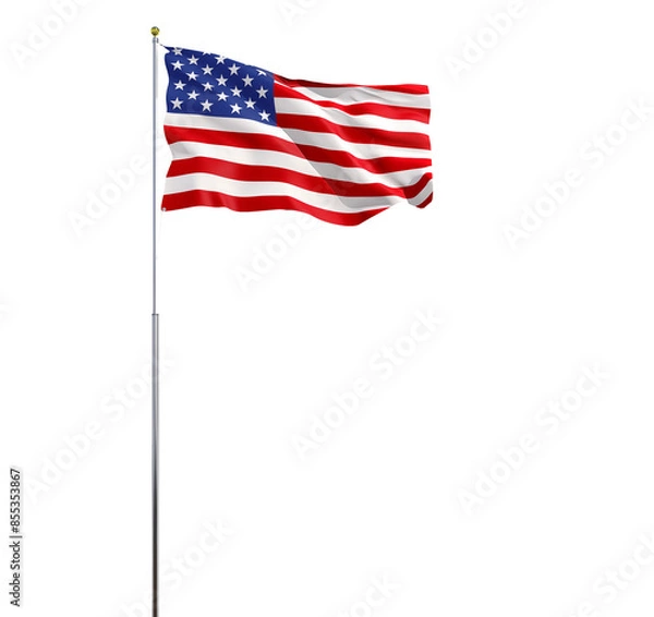 Obraz american flag waving, USA flag pole