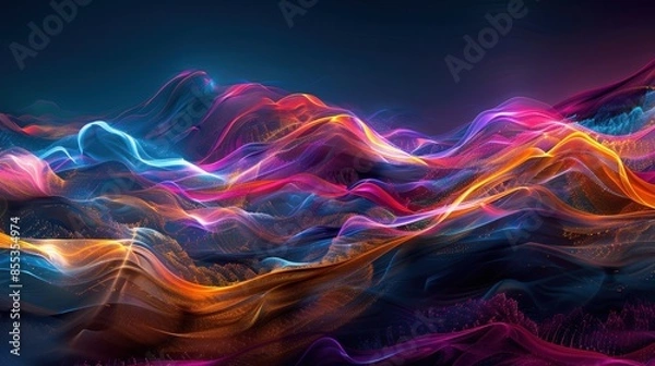 Fototapeta Vibrant Color Gradient Digital Art Abstraction Computer Wallpaper