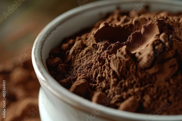 Obraz Dark Cocoa Powder in White Jar