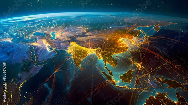 Fototapeta world technology