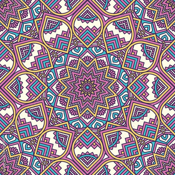 Obraz Ethnic floral seamless pattern