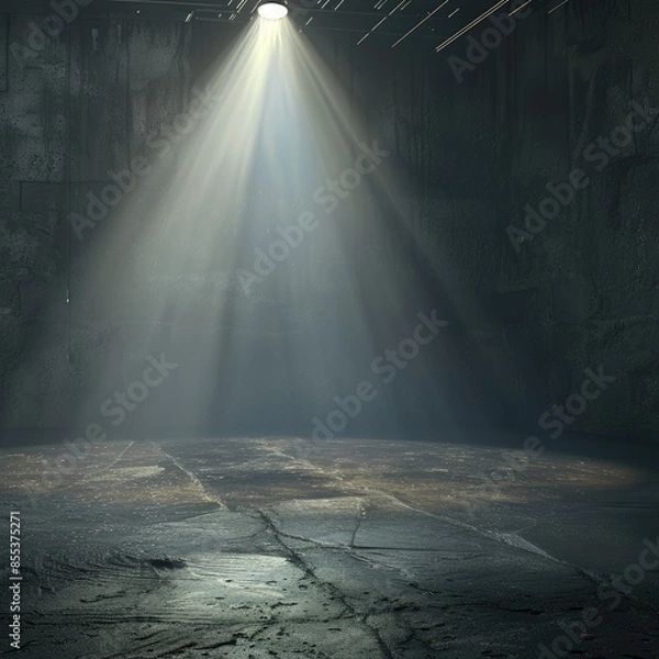 Fototapeta Abstract empty studio with a bright spotlight creating dramatic lighting effects