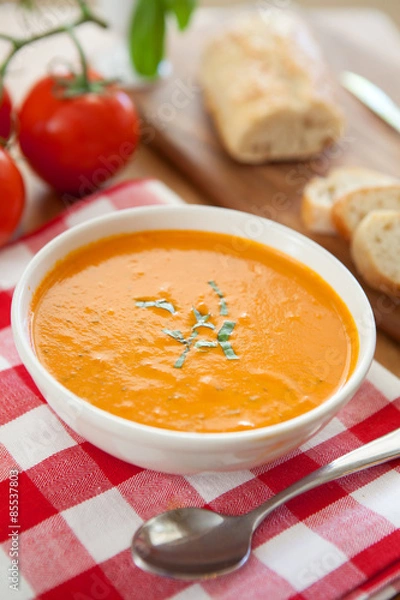 Fototapeta Roasted Tomato Basil Soup