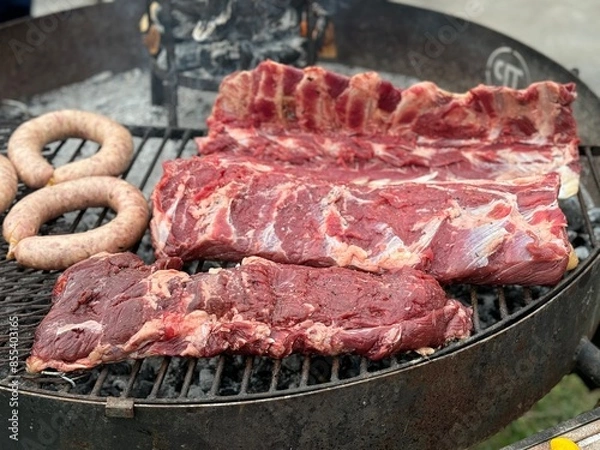 Fototapeta Parrilla asado argentino