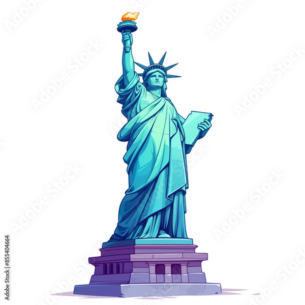 Fototapeta Statue of liberty illustration cartoon 