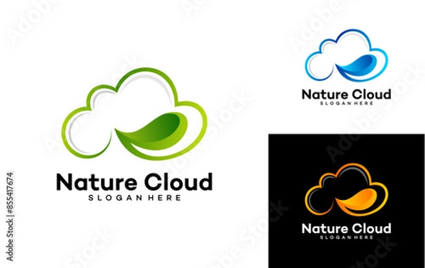 Fototapeta green cloud logo design concept vector