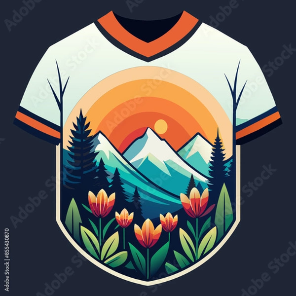 Fototapeta California Ocean side stylish t-shirt and apparel trendy design with palm trees silhouettes, typography, print, vector illustration. Global swatches.