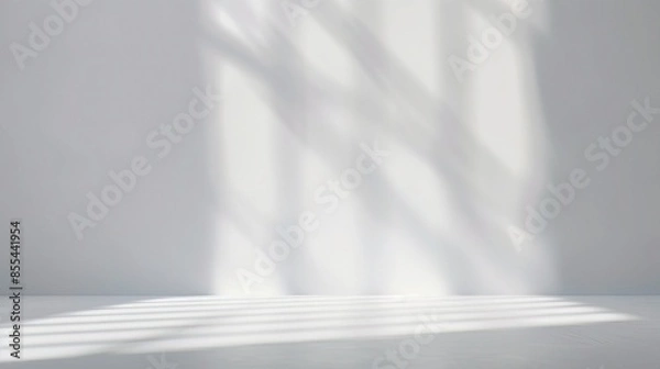 Fototapeta Gray background for product presentation with beautiful lights and shadows