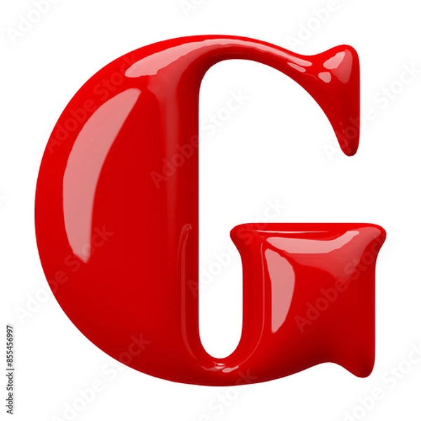 Fototapeta Red 3D Font Letter G uppercase