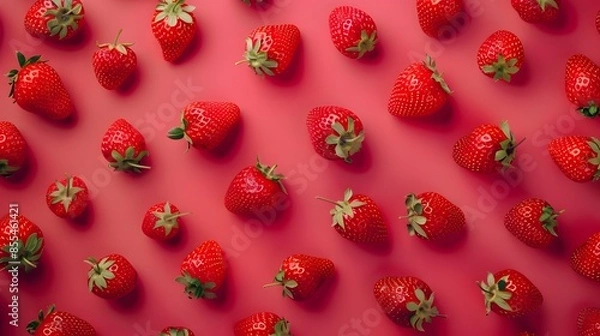 Obraz red strawberries background. 