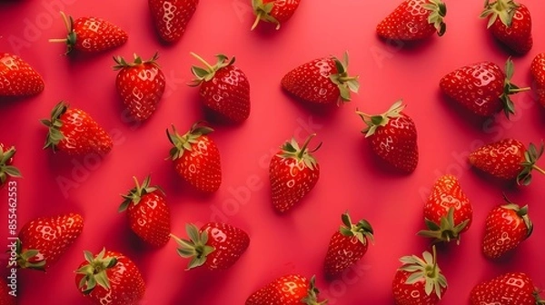 Obraz red strawberries background. 