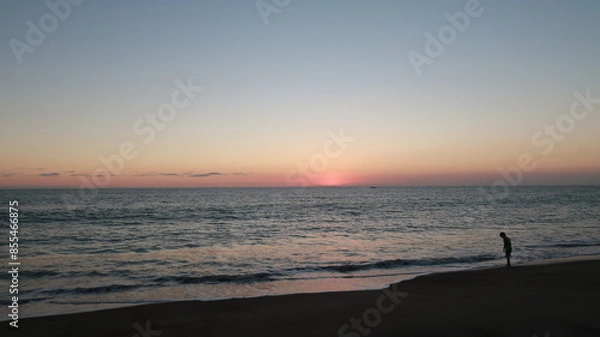 Fototapeta sunset on the beach