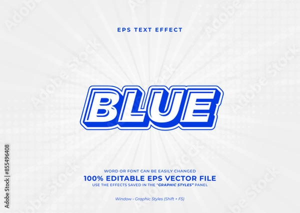 Obraz Blue editable text effect template