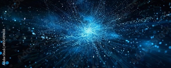 Obraz Abstract blue particle explosion
