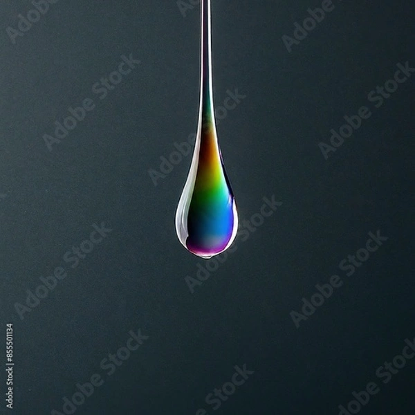 Fototapeta rainbow drop on a black background