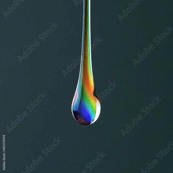 Fototapeta rainbow drop in water