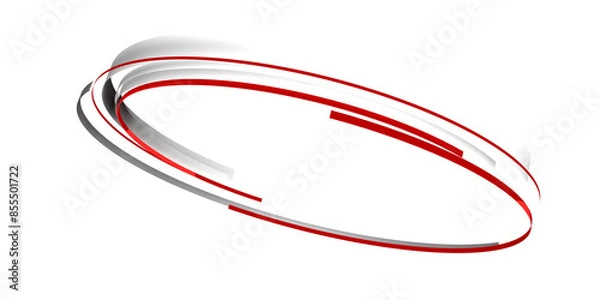 Obraz abstract 3d ring red and white
