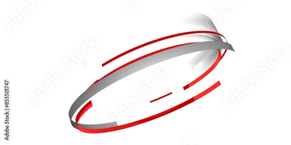 Obraz abstract 3d ring red and white