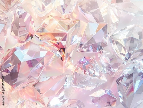 Fototapeta Cluster of colorful crystals, both jagged and smooth