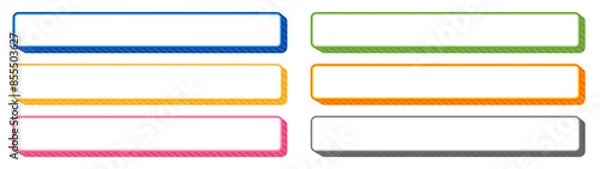 Obraz アイソメトリック風の厚みのあるポップでかわいいテロップベースセット　ベクター素材