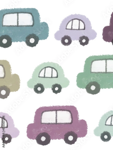 Fototapeta 車のシンプル手書きイラスト