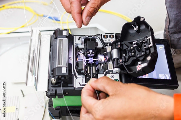 Obraz kabel światłowodowy do systemu sieciowego