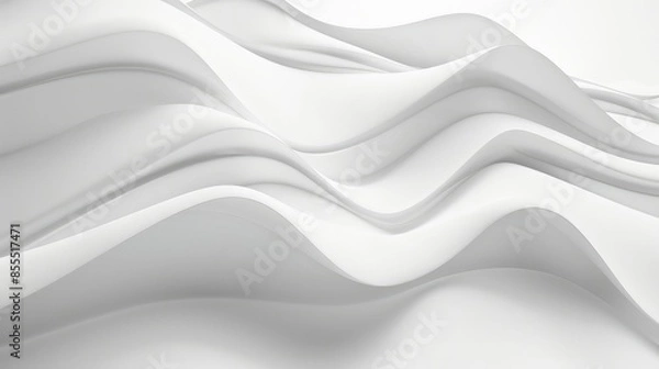 Fototapeta Subtle white waves effortlessly blend with a clean background, creating a serene and uncluttered visual experience
