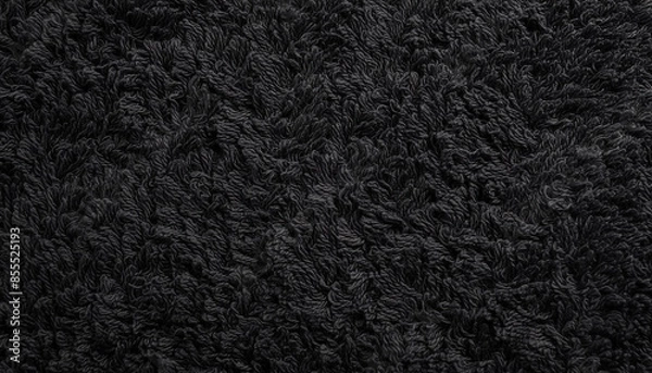 Obraz Black fluffy shaggy carpet texture