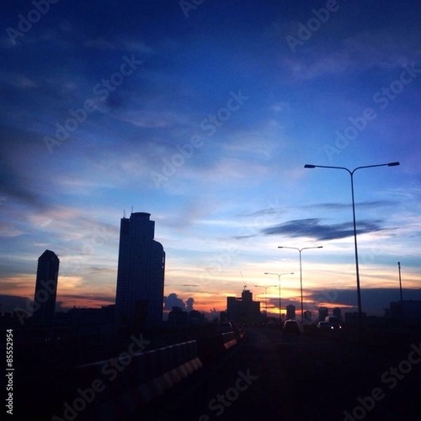 Fototapeta a highway with a daylight