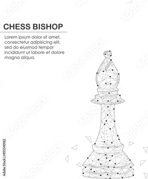 Fototapeta Chess bishop for chessboard, competitive using brainstorm on isolated white