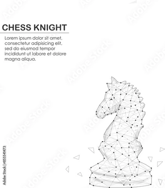Obraz Chess knight for chessboard, competitive using brainstorm on isolated white