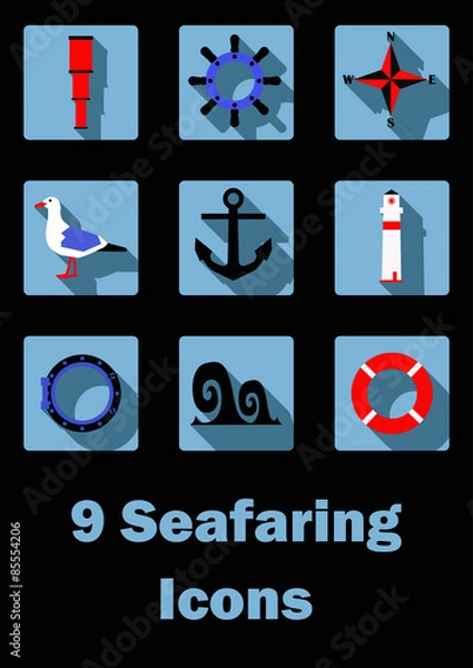 Fototapeta Seafaring icons