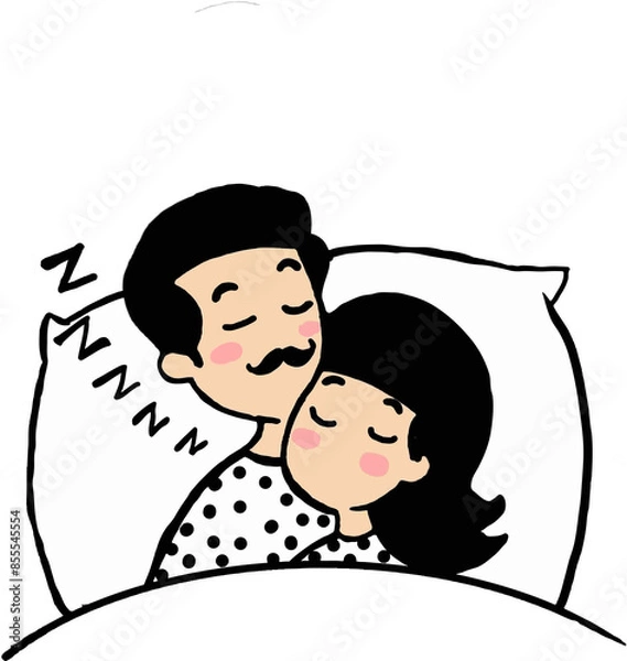 Obraz Couple resting on soft pillows in the bedroom