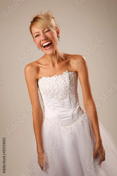 Fototapeta  Happy screaming bride