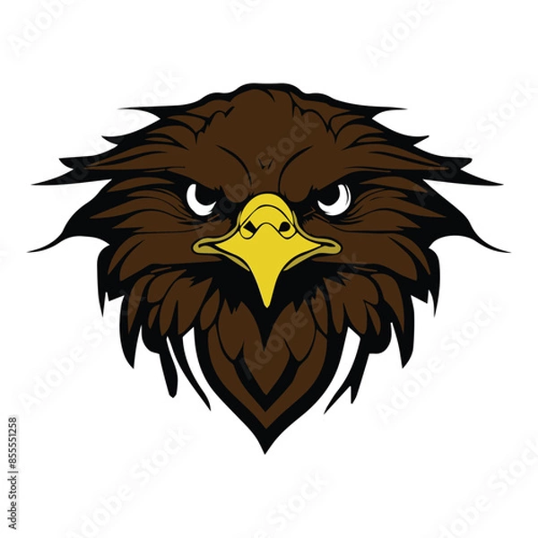 Obraz Eagle head brown logo isolated on white background