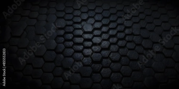 Fototapeta Abstract black texture background hexagon 