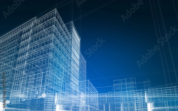 Obraz abstrakcyjny plan architektury