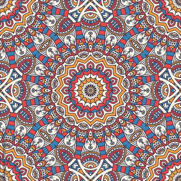 Fototapeta Ethnic floral seamless pattern