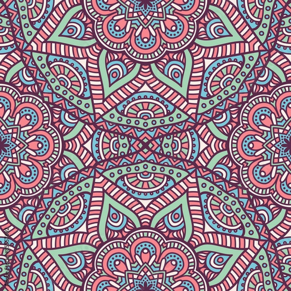 Fototapeta Ethnic floral seamless pattern