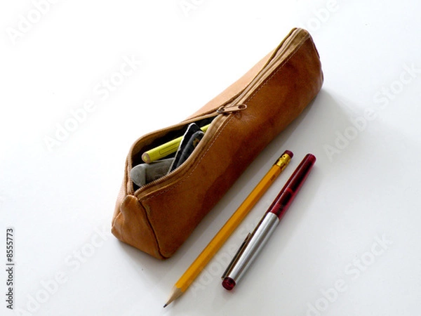 Obraz Federtasche mit Bleistift und Füller