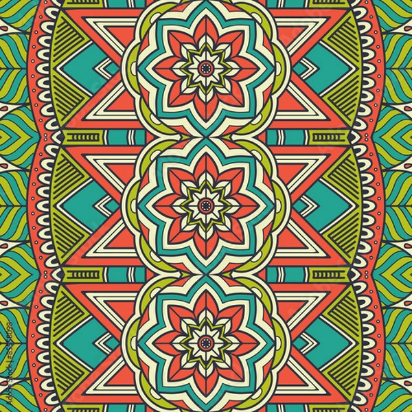 Fototapeta Ethnic floral seamless pattern