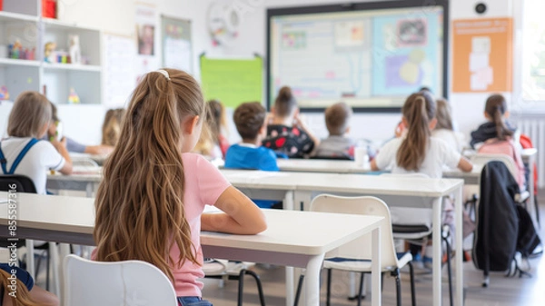 Obraz Kinder beim Unterricht in der Grundschule