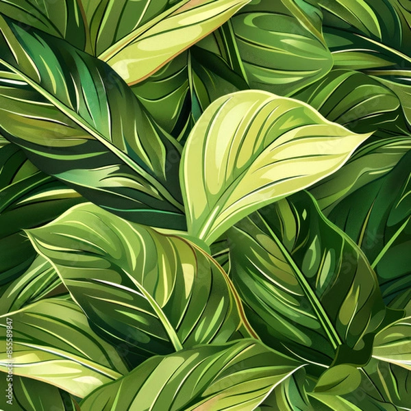 Fototapeta pattern leaf of tropical 