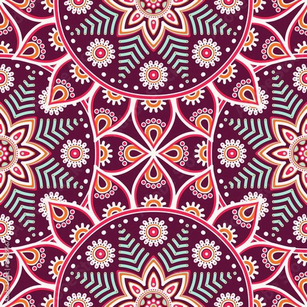 Fototapeta Ethnic floral seamless pattern
