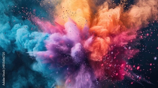 Fototapeta Vibrant Color Explosion in Dust Clouds