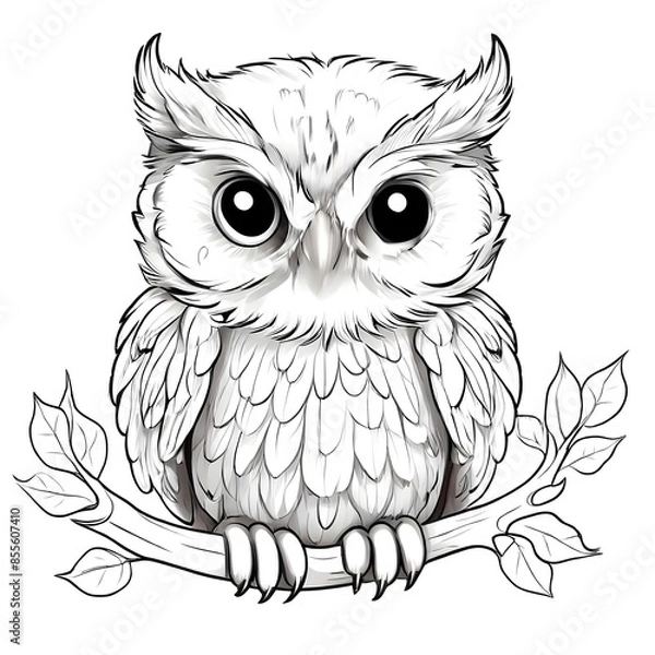 Obraz Süsses Eule zum ausmalen