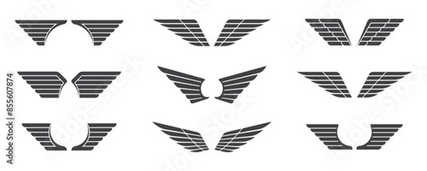 Obraz wings vector grey color