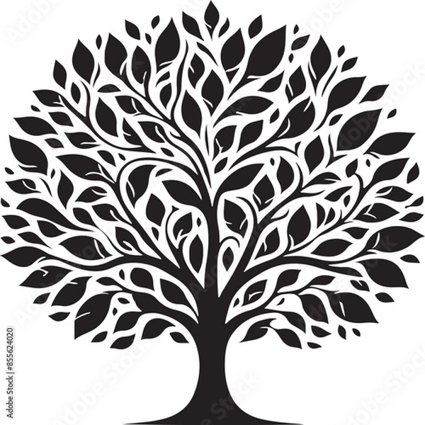Fototapeta Leafy Tree Illustration