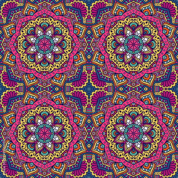 Fototapeta Ethnic floral seamless pattern