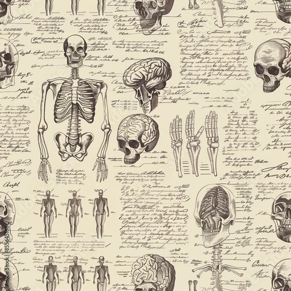 Obraz Vintage Human Anatomy Background